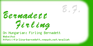 bernadett firling business card